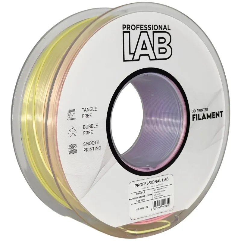 Filament Silk PLA rainbow light color 1,75mm 1kg Professional LAB