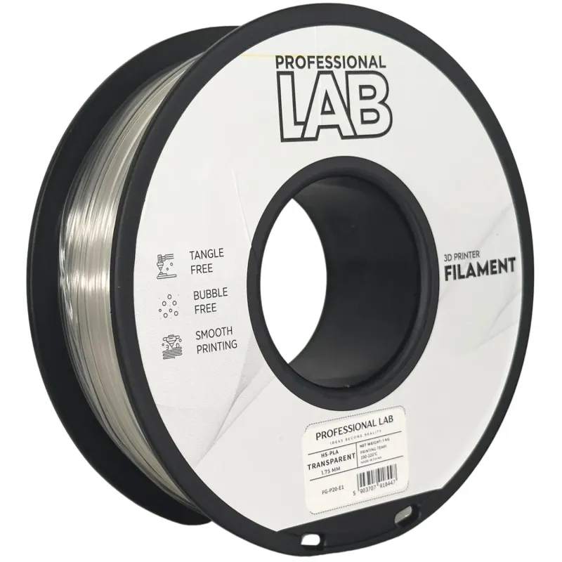 Filament HS-PLA transparent 1,75mm 1kg Professional LAB