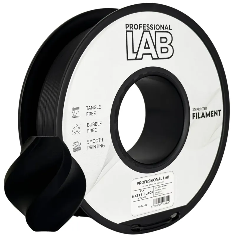Filament PLA matte black 1,75mm 1kg Professional LAB