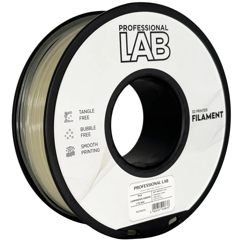 Filament PLA luminous green 1,75mm 1kg Professional LAB