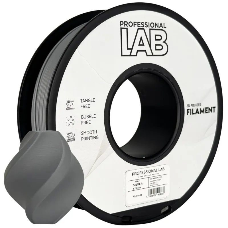 Filament PLA+ silver 1,75mm 1kg Professional LAB