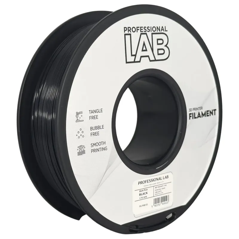 Filament Silk PLA black 1,75mm 1kg Professional LAB