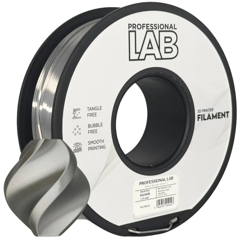 Filament Silk PLA silver 1,75mm 1kg Professional LAB